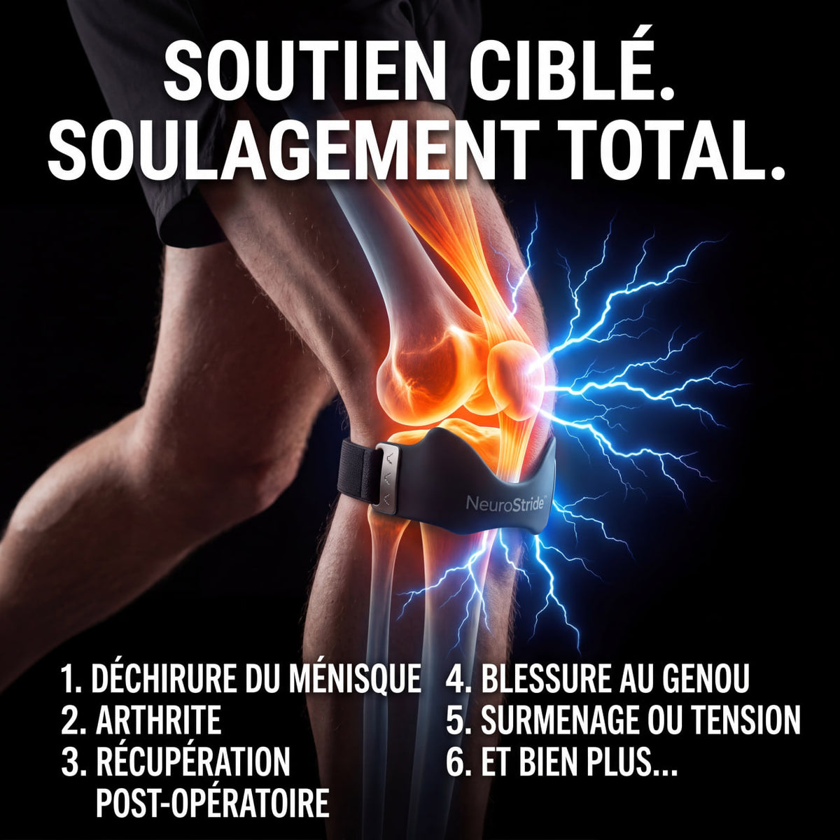 Sangle rotulienne NeuroStride™ – Soutien ajustable pour le genou